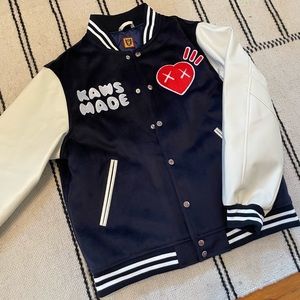 NEW Human Made Kaws Varsity letterman jacket large bape nigo Pharrell